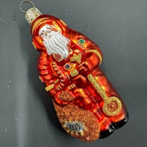 1999 Patricia Breen Miniature Millennium Santa Orange 3" Ornament HBC